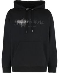 Palm Angels - Hoodies & Sweatvesten ,Zwart ,Katoen Hooded Katoenen Sweatshirt - Lyst