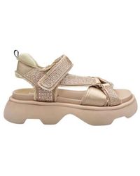 Jeannot - Satin-Sandalen Mit Strasssteinen - Lyst