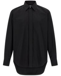 McQueen - Overhemden ,Zwart ,Katoen Logo Embroidery Shirt - Lyst