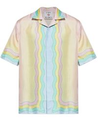 CASABLANCA - Overhemden ,Veelkleurig ,Zijden Overhemd Met Patroon En Design - Lyst