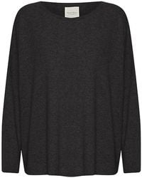 Part Two - Schwarzer Strickpullover Mit Rundhalsausschnitt - Lyst