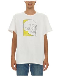 McQueen - Katoenen T-Shirt Met Schedelprint - Lyst