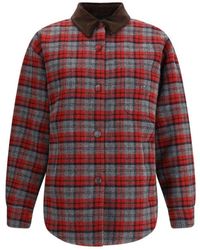 Miu Miu - Geruite Bomberjack Met Corduroy Kraag - Lyst