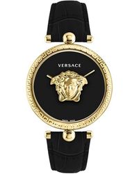 Versace - Armbanduhr palazzo schwarz, gold 39 mm veco02722 - Lyst