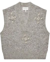 Munthe - Truien & Vesten ,Grijs ,V-Neck Truien - Lyst