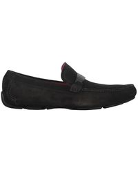 Ferragamo - Schoenen ,Zwart ,Leer Vierkante Neus Leren Loafers Met Rubberen Studs - Lyst