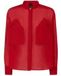 Pinko - Casual Rood Overhemd Met Lange Mouwen - Lyst