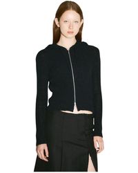 Our Legacy - Truien & Vesten ,Zwart ,Wol Gezellige Hoodie Met Ritssluiting - Lyst