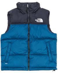 The North Face - Blaue jacken mit faltbarer kapuze - Lyst