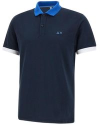 Sun 68 - Tops ,Blauw ,Katoen 3-Kleuren Polo - Lyst