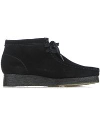 Clarks - Zwarte Suède Wallabee Boot Hoge Mocassin - Lyst