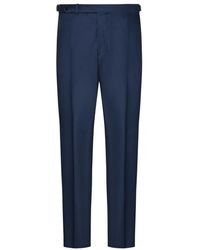 Franzese Collection - Broeken ,Blauw ,Wol Blauwe Wol Pantalon - Lyst