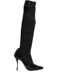 Dolce & Gabbana - Knit Overtheknee Heel Boots - Lyst