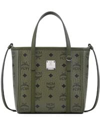 MCM - Khaki Moss Mini Top-Zip Tote Tasche - Lyst