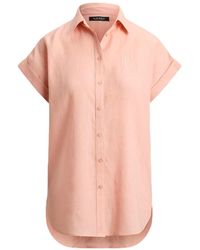 Ralph Lauren - Overhemden ,Roze ,Broono Short Sleeve Button Front Shirt Tissue Line - Lyst