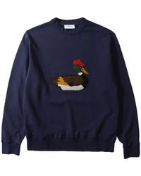 Edmmond Studios - Hoodies & Sweatvesten ,Blauw ,Katoen Duck Hunt Crewneck - Lyst