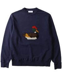 Edmmond Studios - Hoodies & Sweatvesten ,Blauw ,Katoen Duck Hunt Crewneck - Lyst