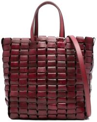 Dragon Diffusion - Burgunder Geflochtene Leder Tote Tasche - Lyst