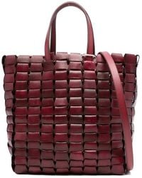 Dragon Diffusion - Tassen ,Rood ,Leer Bordeaux Geweven Leren Tote Tas - Lyst