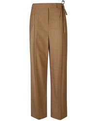 Eleventy - Melange Wol Maatwerk Broek Met Koord - Lyst