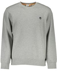 Timberland - Grijze Trui Met Lange Mouwen En Geborduurd Logo - Lyst