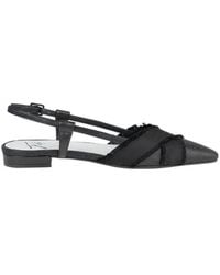 Roberto Festa - Schoenen ,Zwart ,Leer Zwarte Leren Slingback Platte Schoenen - Lyst