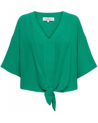 &Co Woman - Grünes v-ausschnitt-top mit kurzen ärmeln,kobaltblauer kurzarm-top,tops &co - Lyst