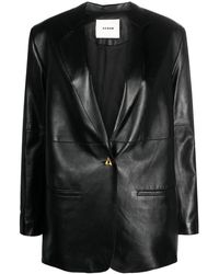 Aeron - Zwarte Leren Casual Blazer - Lyst