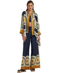 La DoubleJ - High Waist Zijden Palazzo Broek - Lyst