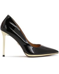 Kazar - Schwarze Lackierte Pumps Mit Goldenem Absatz - Lyst