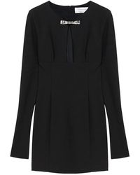 Blumarine - Kleedjes ,Zwart ,Zwarte Jersey Jurk - Lyst