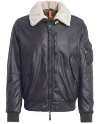 Parajumpers - Jassen ,Grijs ,Leer Josh Leren Bomberjack - Lyst
