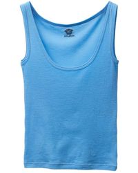 Versace - Tops ,Blauw ,Wol Geribbelde Wollen Tanktop - Lyst