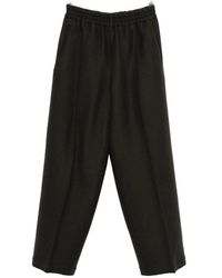 Ami Paris - Broeken ,Grijs ,Wol Wollen Wijde Pijpen Broek - Lyst