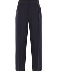 Brunello Cucinelli - Mitternachtsblaue Hose Mit Verdecktem Verschluss - Lyst