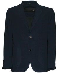 Rrd - Jassen ,Blauw ,Polyester Jacket Met Knopen Aan De Voorkant - Lyst