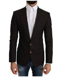 Dolce & Gabbana - Braun Wolle SICILIA Jacke Mantel Blazer - Lyst