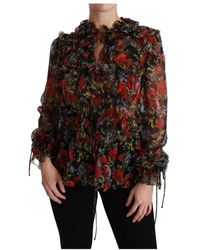 Dolce & Gabbana - Floral roses blouse - Lyst