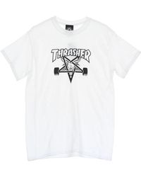Thrasher - Tops ,Wit ,Katoen Skate Goat Tee Wit/Zwart - Lyst