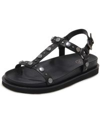 Ash - Schoenen ,Zwart ,Leer Ugo Sandaal Met Noppen En T-Band - Lyst
