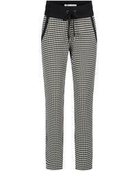 RAFFAELLO ROSSI - Broeken ,Zwart ,Elegante Jersey Houndstooth Pull-On Broek - Lyst