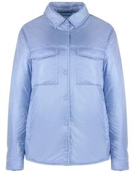 Woolrich - Jassen ,Blauw ,Nylon Gewatteerde Nylon Overshirt - Lyst