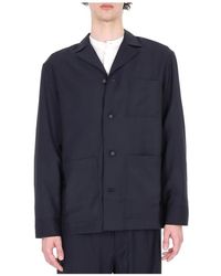 Officine Generale - Jassen ,Blauw ,Wol Giacca-Camicia Sheldon - Lyst