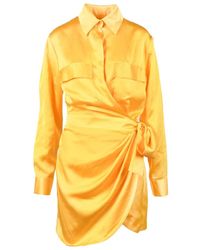 Nineminutes - Kleedjes ,Geel ,Polyester Damesjurk - Lyst