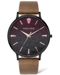 Police - Tasman uhr schwarz braun pl16023jsb02 - Lyst