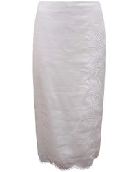 Max Mara - Rokken ,Wit ,Katoen Fify Midi Rok - Lyst