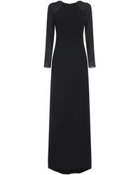 Alberta Ferretti - Schwarzes Maxikleid Mit Langen Ärmeln - Lyst