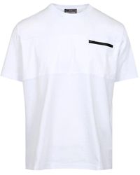 Herno - Tops ,Wit ,Katoen Zip-Pocket Panelled T-Shirt - Lyst