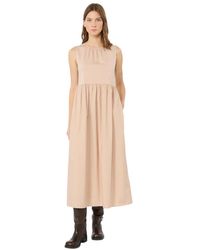 Max Mara - Kleedjes ,Roze ,Katoen Lange Mouwloze Katoenen Jurk - Lyst