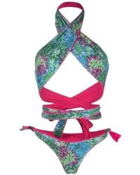 Reina Olga - Bloemen Halter Bikini Set - Lyst